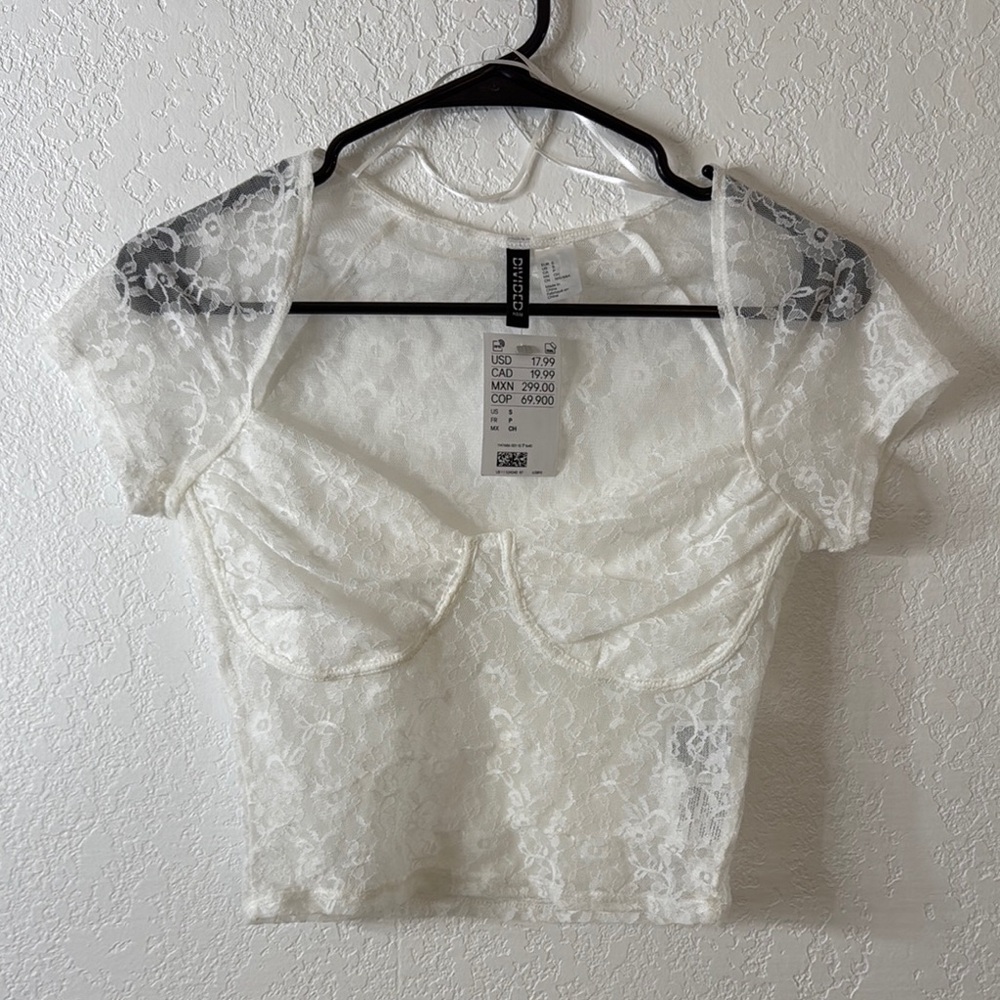 White Lace Crop Top